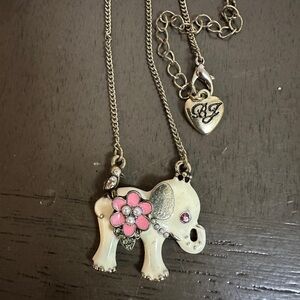 Vintage Betsey Johnson Elephant Necklace Collectible Betsey Johnson Jewelry